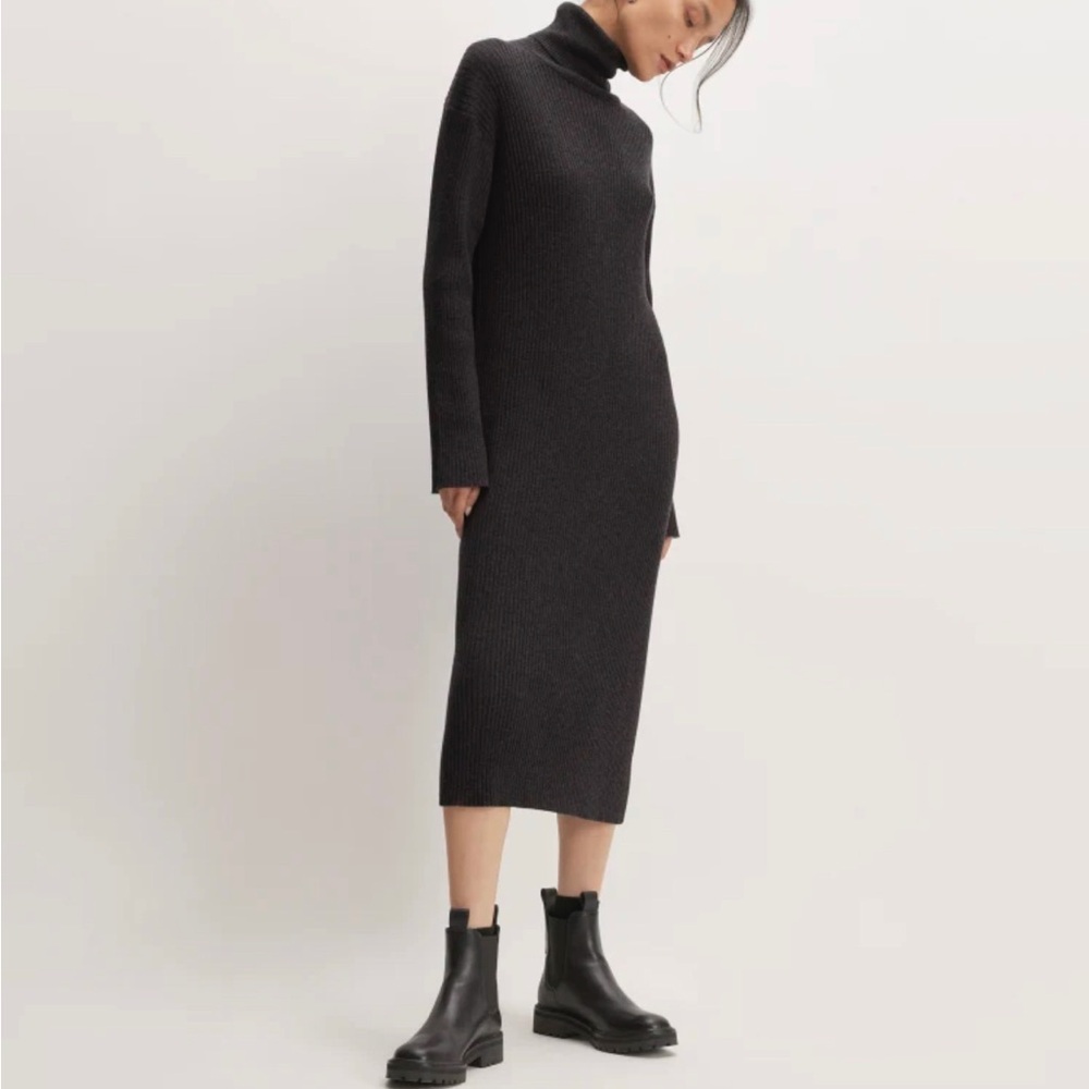 long dress - knitted grey old navy long sleeve dress- turtleneck-NWOT